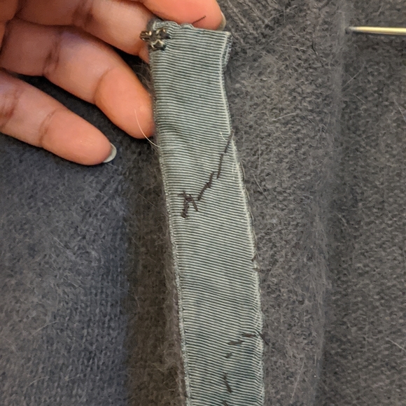 Vintage Sportscraft Lambs Wool Angora Gray Cardigan Sweater 16 - Picture 6 of 14